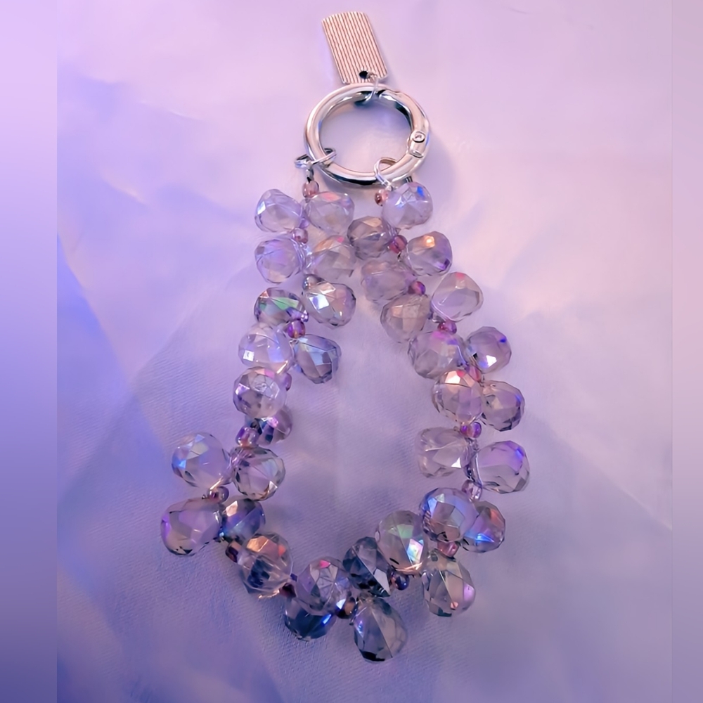Iridescent Crystal Phone Cord Lanyard - "Find Joy in the Journey"